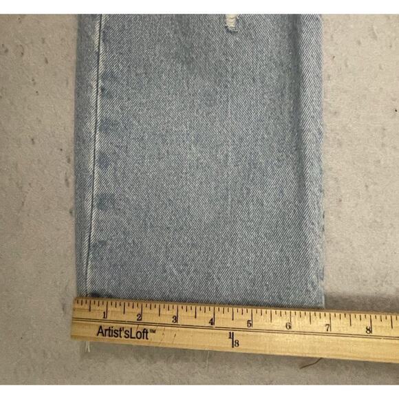 Levis 501 Jeans Womens 29X26 Blue High Rise Button Fly Crop Distressed Denim - Picture 8 of 14